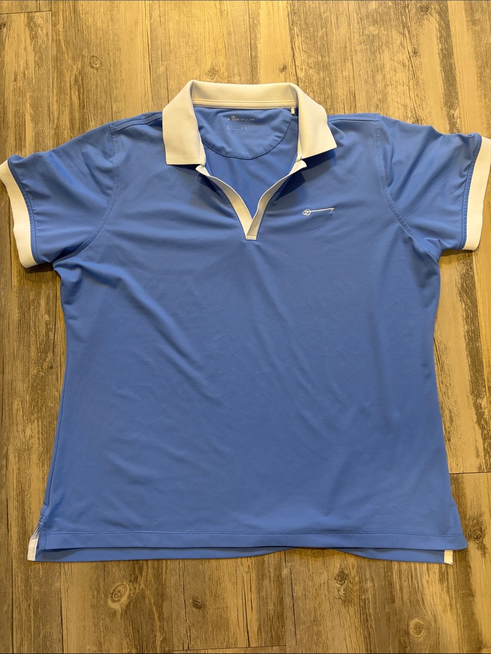 Peter Millar Blue Polo with white Trim